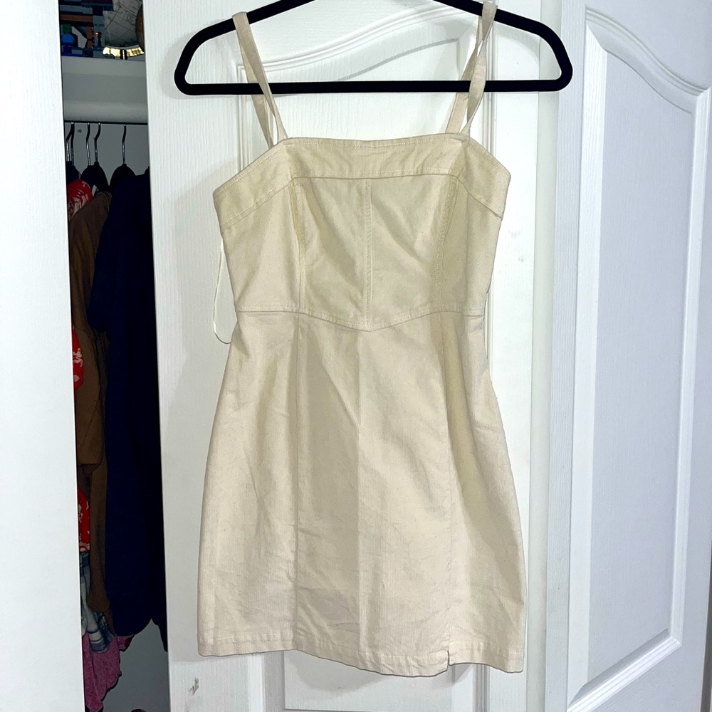 Hollister XS Corduroy Mini Dress White
